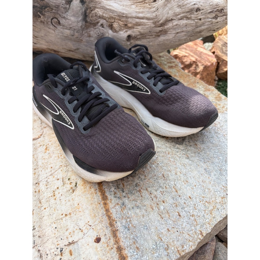 Brooks Glycerin 21 Mens Running Shoes Black White Wide D 1204081D090 Size 9 - Picture 2 of 12